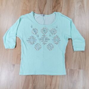 🔺️Charlotte Russe Mint Sequined Lightweight Sweater Small